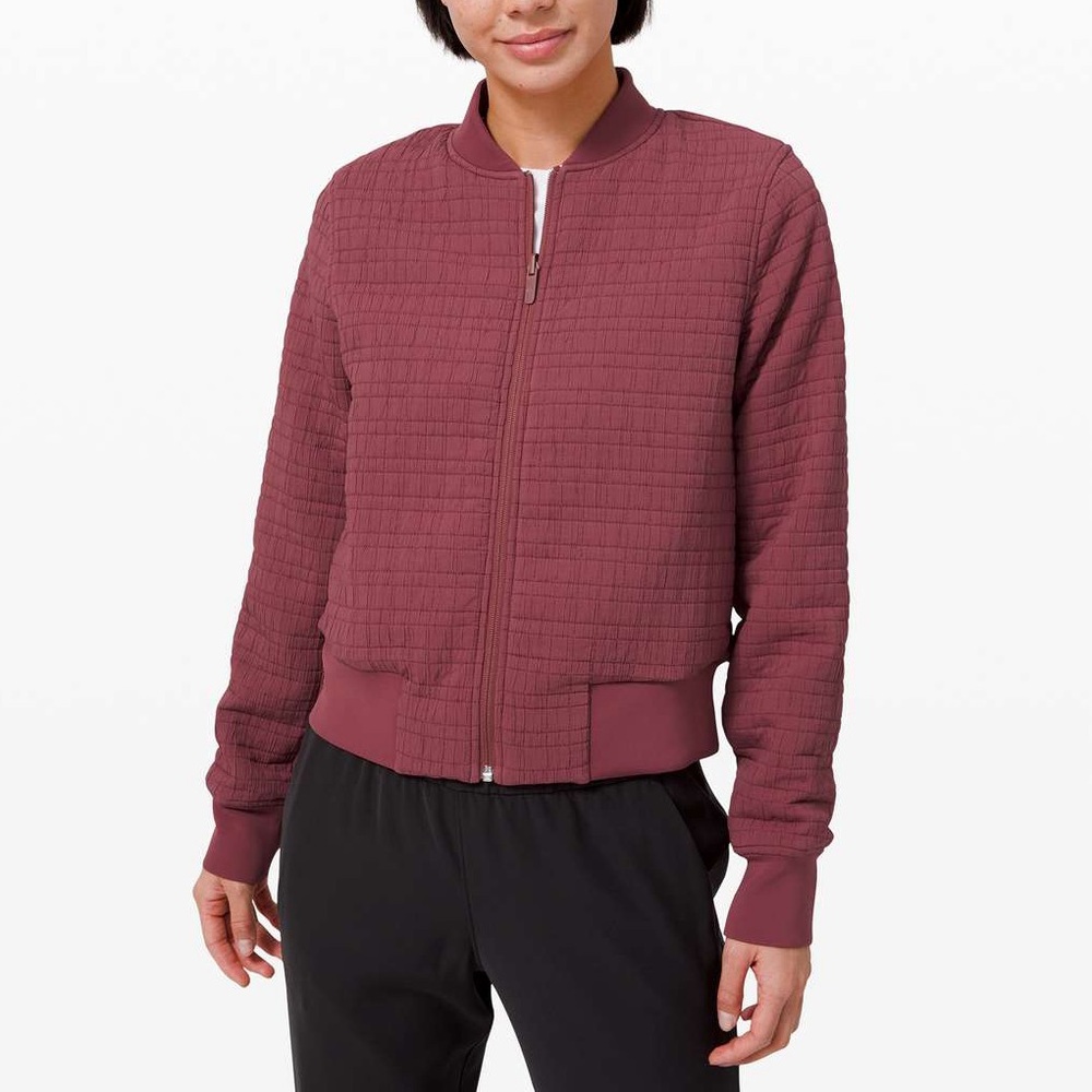 💐 Lululemon Serene Travels Bomber Sz 2 Merlot Chianti